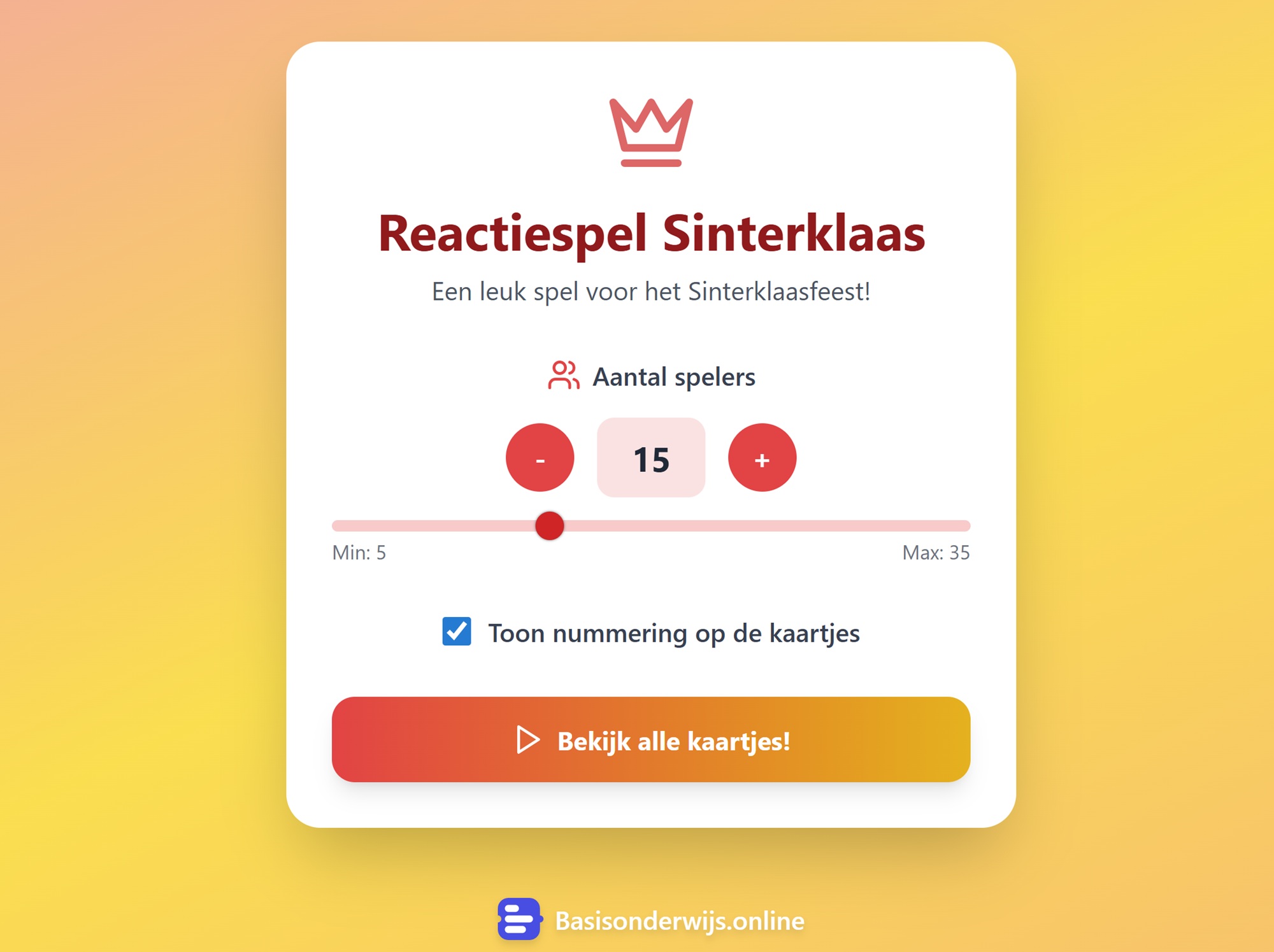Reactiespel Sinterklaas