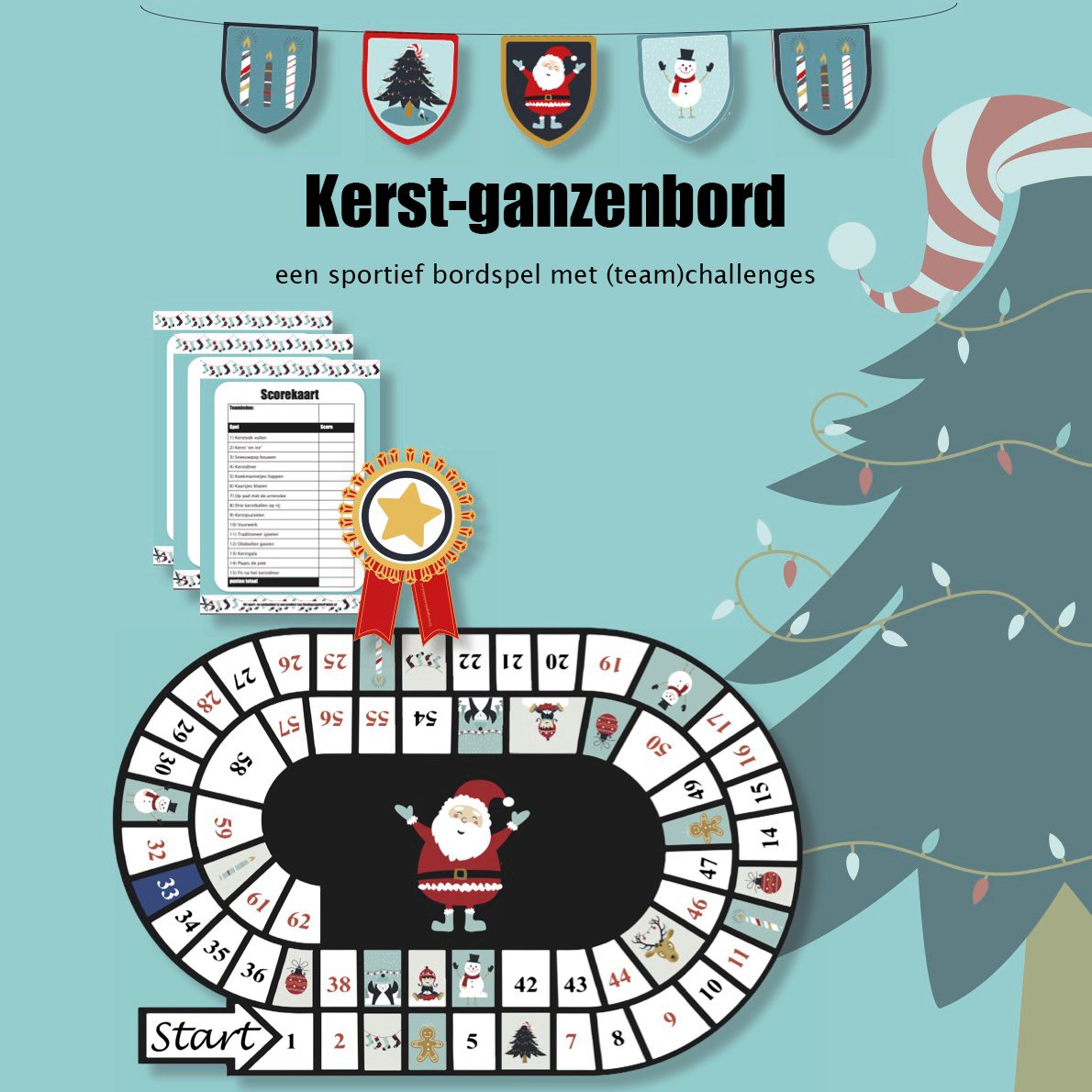 Themapakket Sportief kerstganzenbord