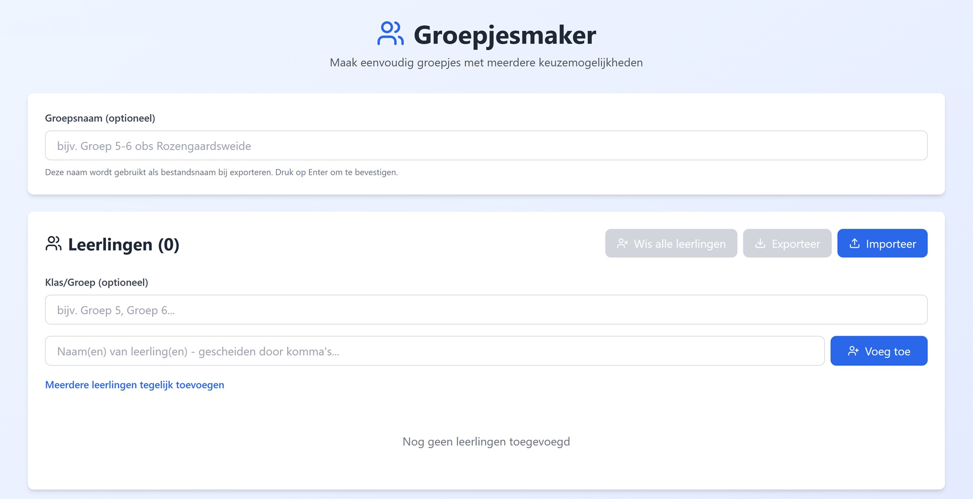 Groepjesmaker (nieuwe, uitgebreide versie)