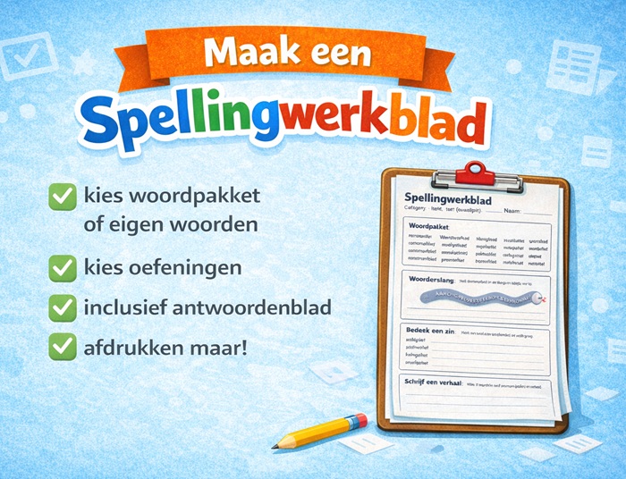 Maak een spellingwerkblad