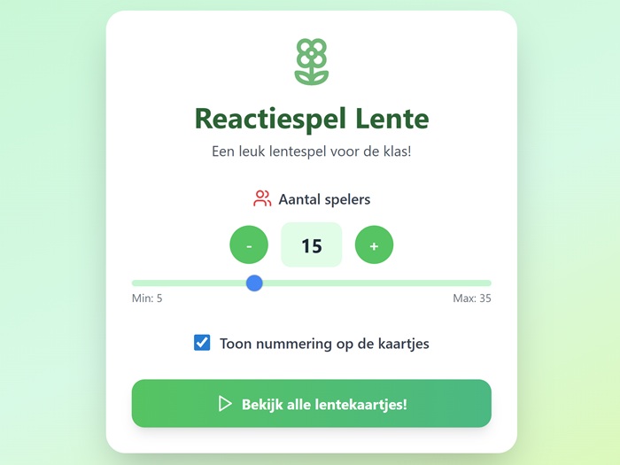 Reactiespel Lente