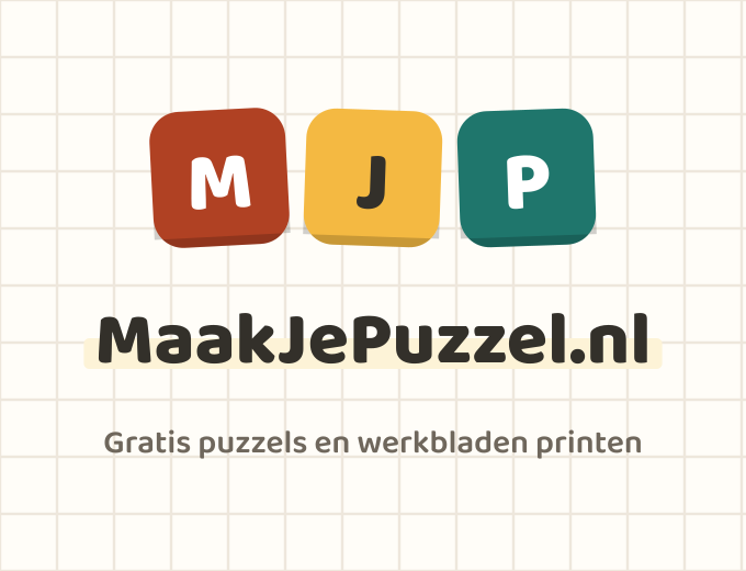 MaakJePuzzel - gratis puzzels en werkbladen maken en printen